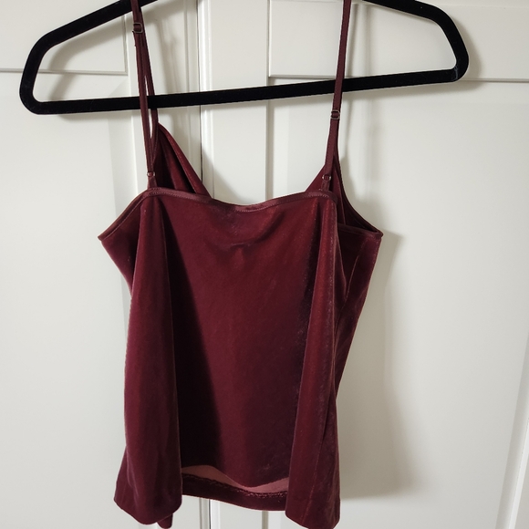 BANANA REPUBLIC Burgundy red wine velour tank top Size S - Picture 3 of 5